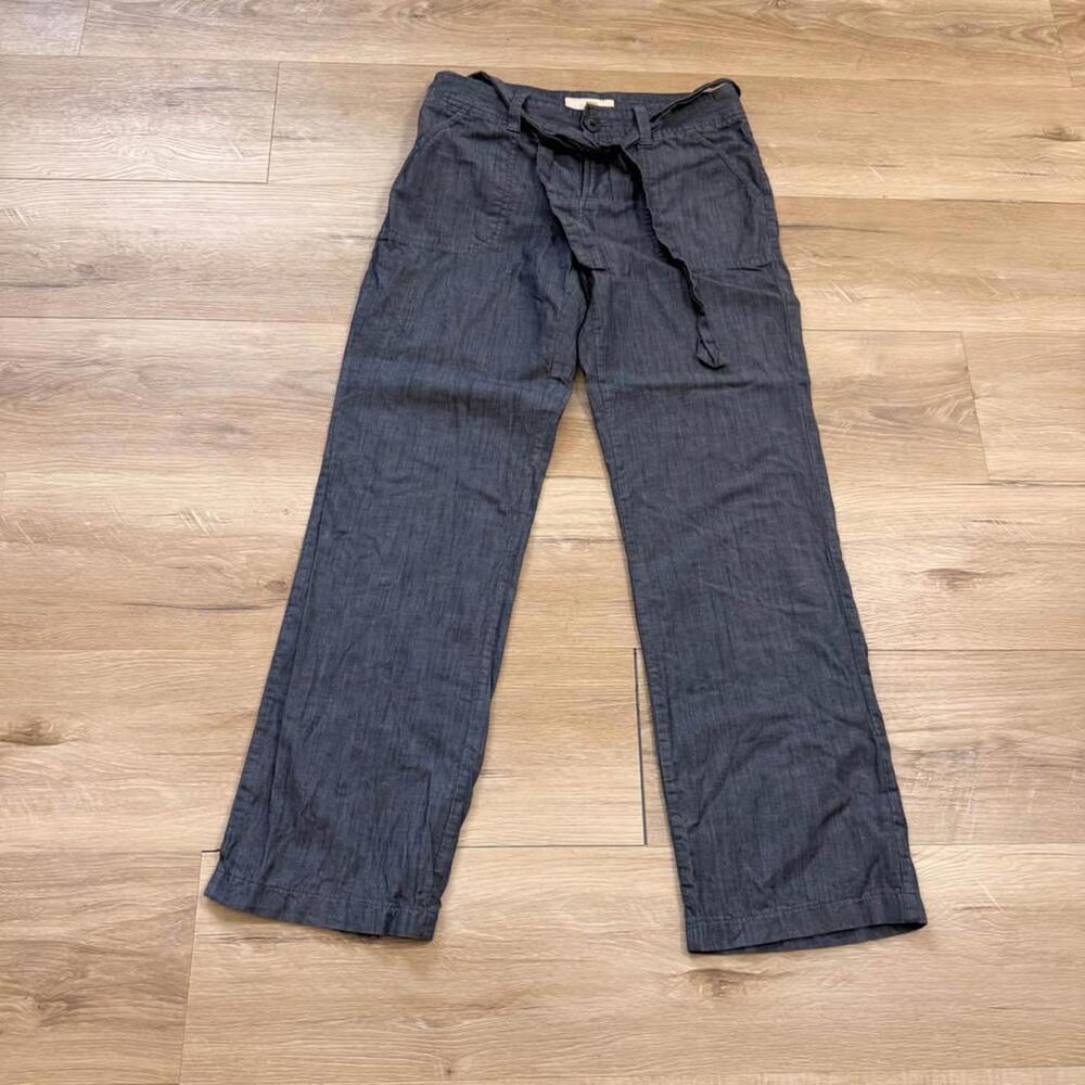 Banana Republic Martin Fit Light Denim Pants Tie‎ Waist Women's 2 Linen-Like
